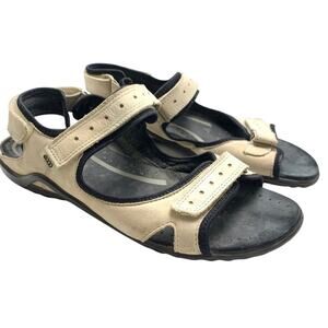 ECCO Ivory Leather Sport Ankle Strap Sandals Hiking Camping Casual 39 8 / 8.5